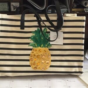 Striped Pineapple Tote Bag